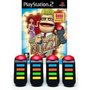 Buzz! 3 giochi + 4 pulsanti Buzzer (usato) (PS2)